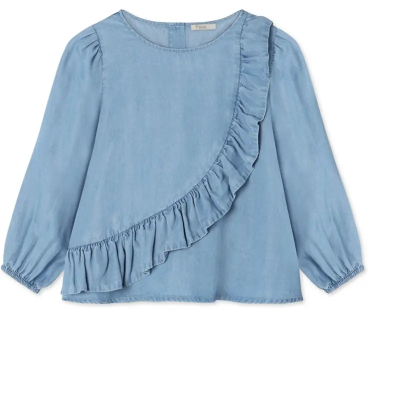 Fliink Medium Denim Blue Helene Ls Blouse 1