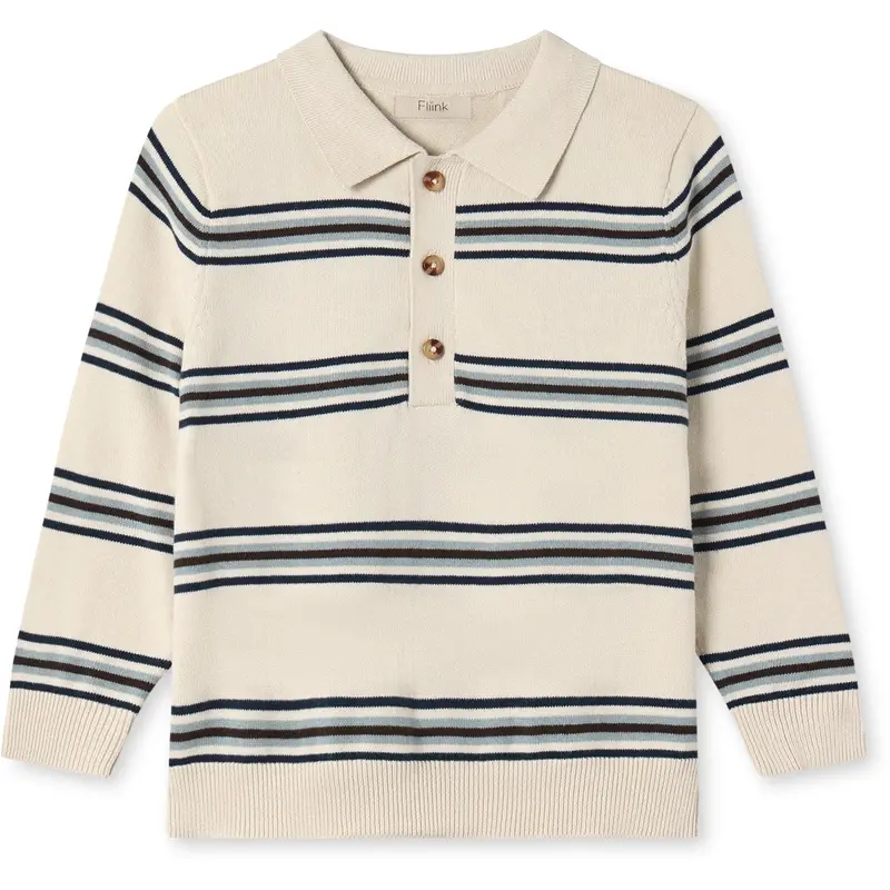 Fliink Sandshell Stripe Benny Ls Polo 1