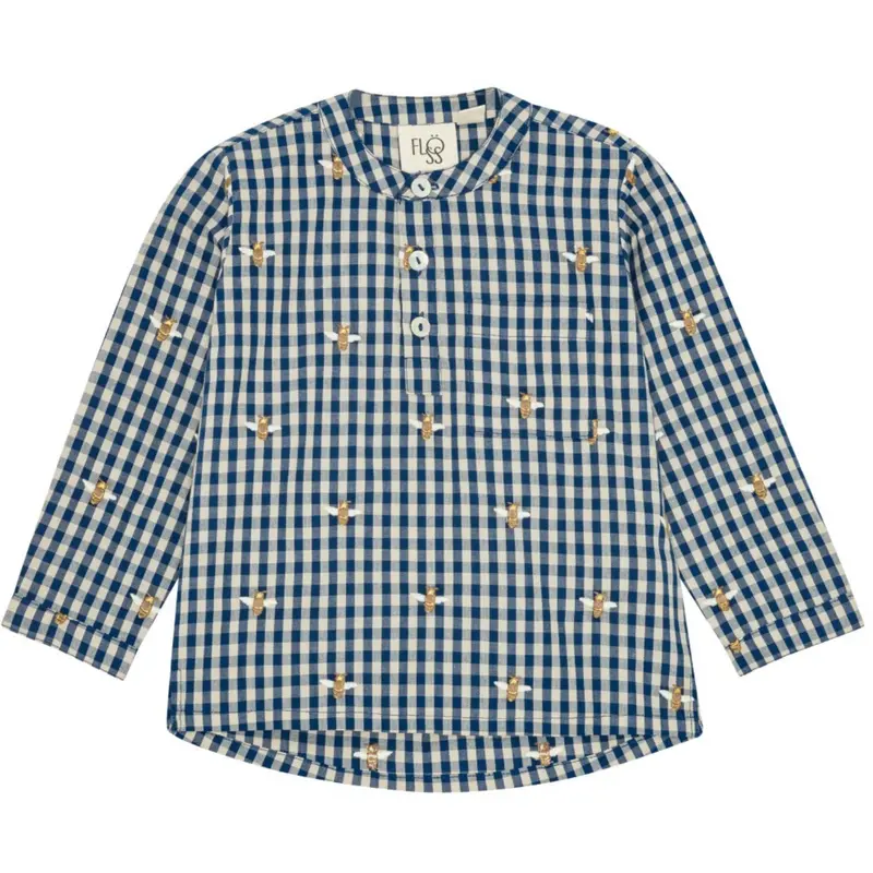 Flöss Bee Blue Check Olivian Shirt 1