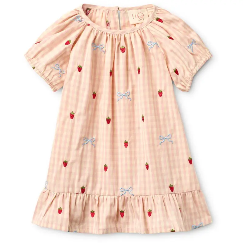 Flöss Berry/Bow Gingham Dolly Bow Dress 1