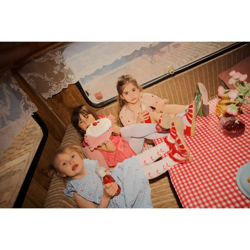 Flöss Berry/Bow Gingham Dolly Bow Dress 2