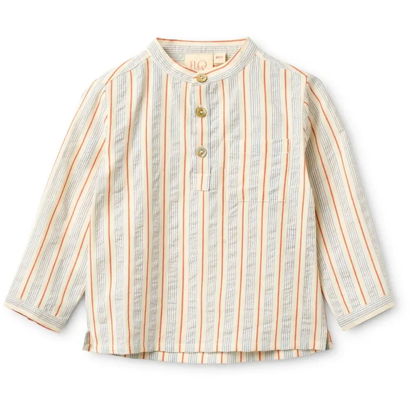 Flöss Blue-Tangerine Stripe Robin Shirt 1