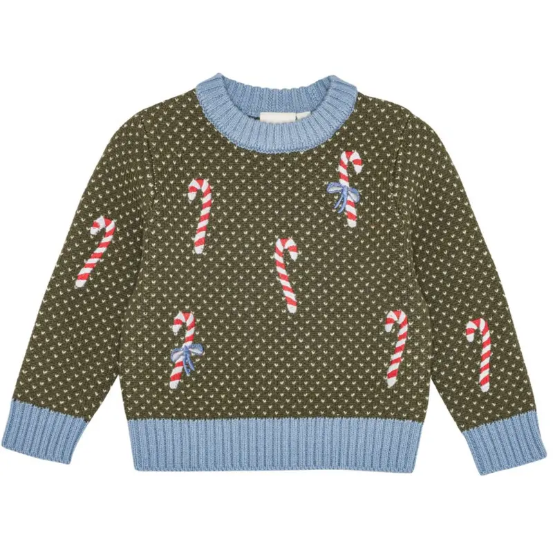 Flöss Dark Green Christmas Jasper Sweater 1