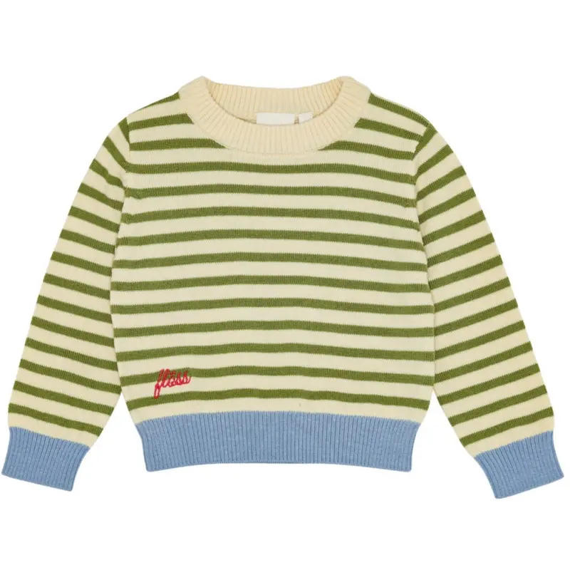 Flöss Fall Green Stripe Henry Sweater 1