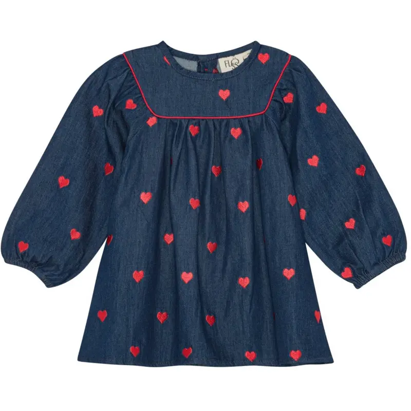 Flöss Mid Blue Heart Amee Dress 1
