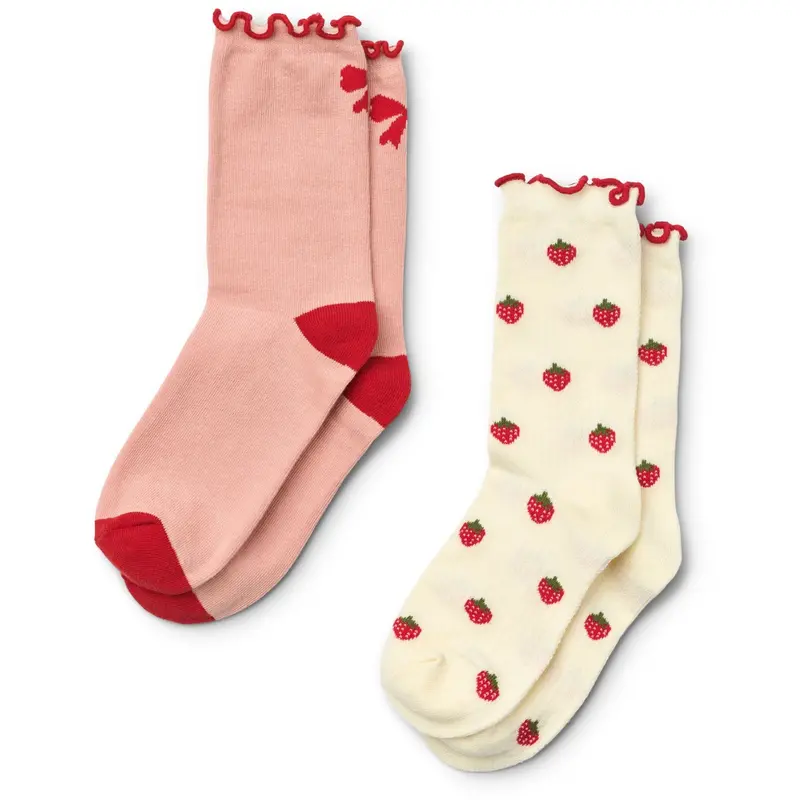 Flöss Pointelle Berry 2-Pack Vigga Socks 2-Pack 1