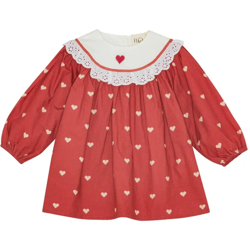 Flöss Poppy Red/Soft White Ellen Dress 1