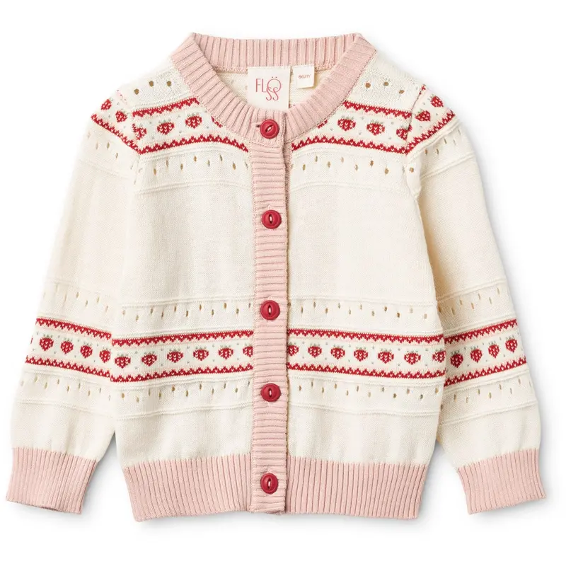 Flöss Soft White/Berry Stripe Lelou Cardigan 1