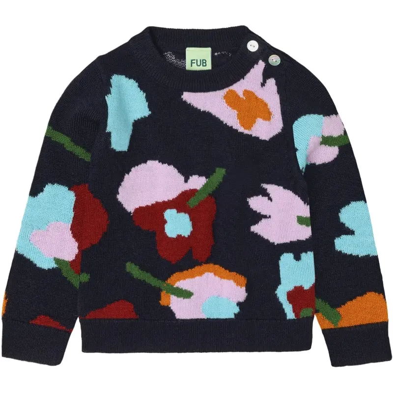 Fub Dark Navy Baby Jaquard Sweater 1