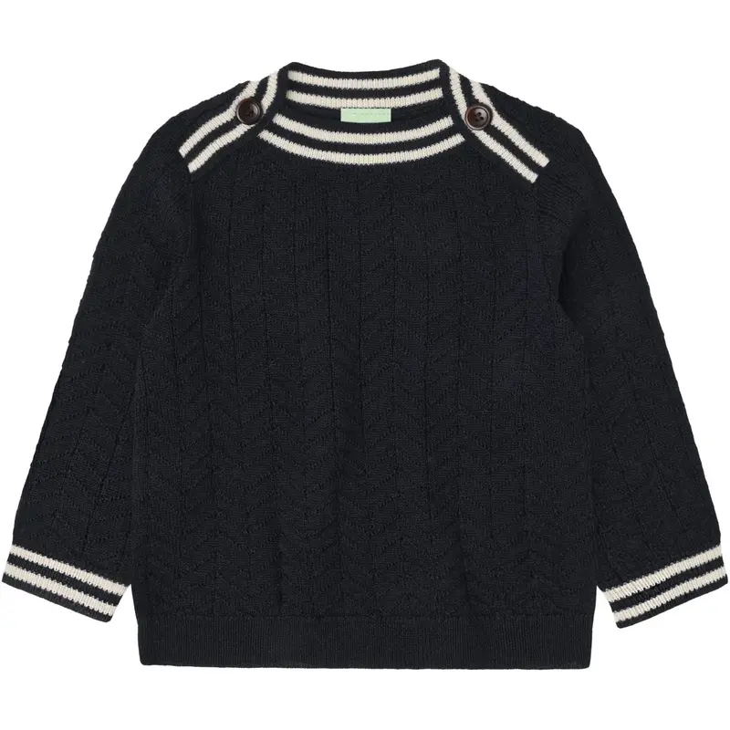 Fub Dark Navy Baby Zigzag Blouse 1
