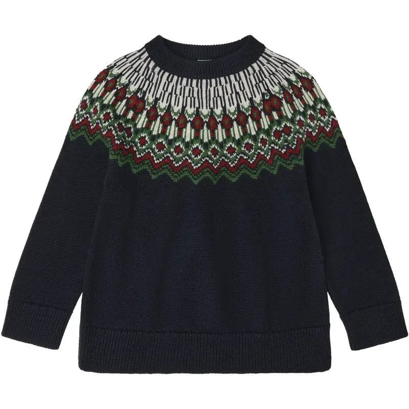 Fub Dark Navy Fair Isle Sweater 1