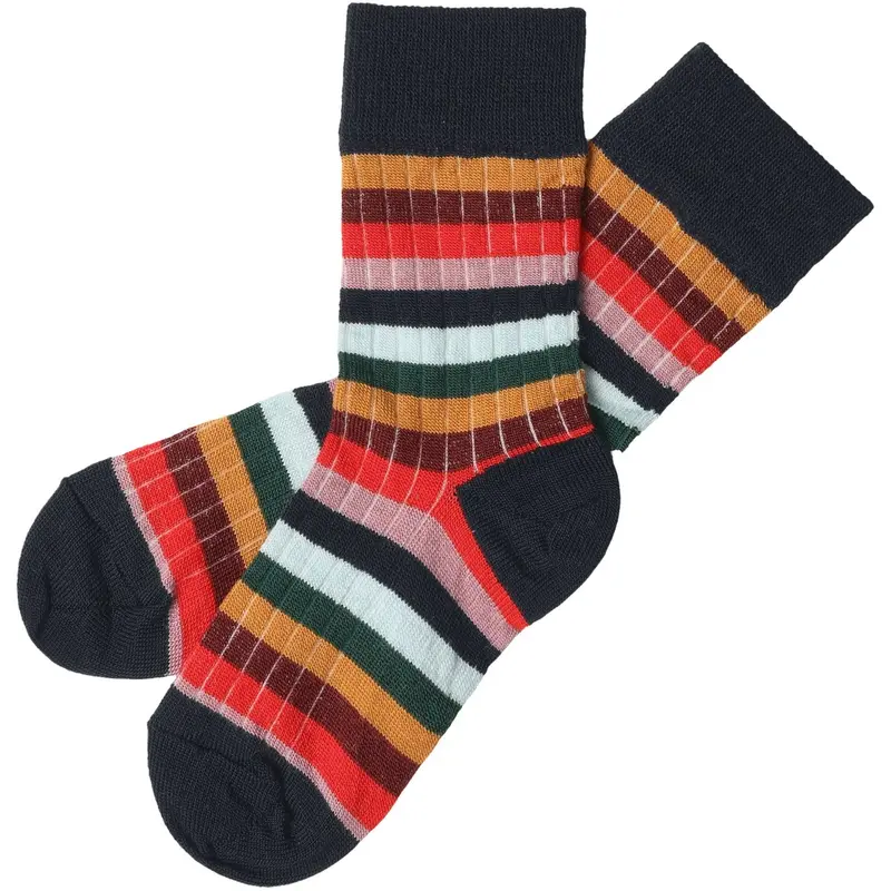 Fub Dark Navy/Multi Stripe 2-Pack Classic Stripe Socks 1