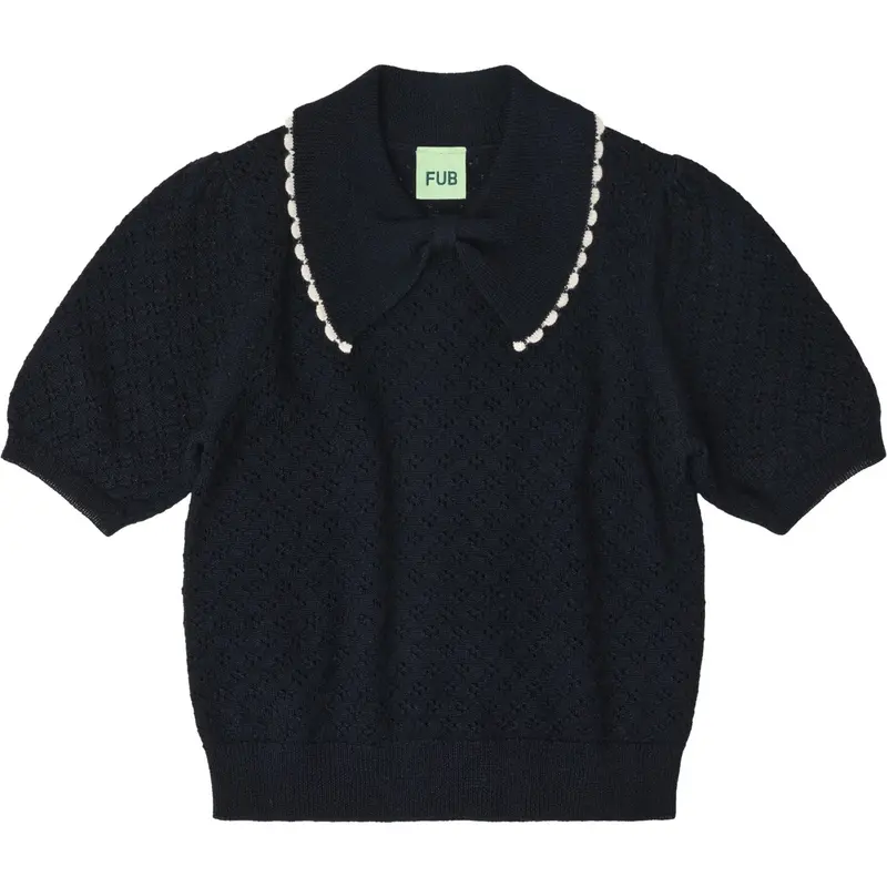 Fub Dark Navy Pointelle Polo 1
