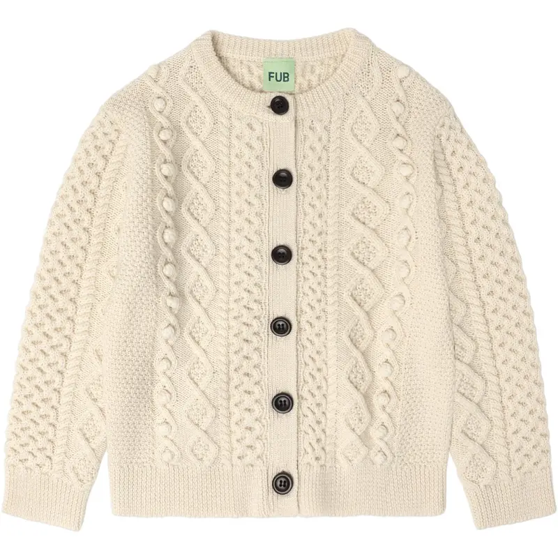 Fub Ecru Aran Cardigan 1
