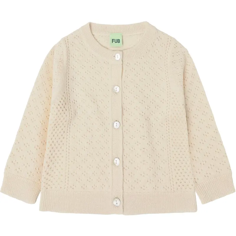Fub Ecru Baby Pointelle Cardigan 1