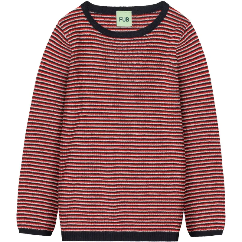 Fub Ecru/Dark Navy/Signal Red Rib Blouse 1