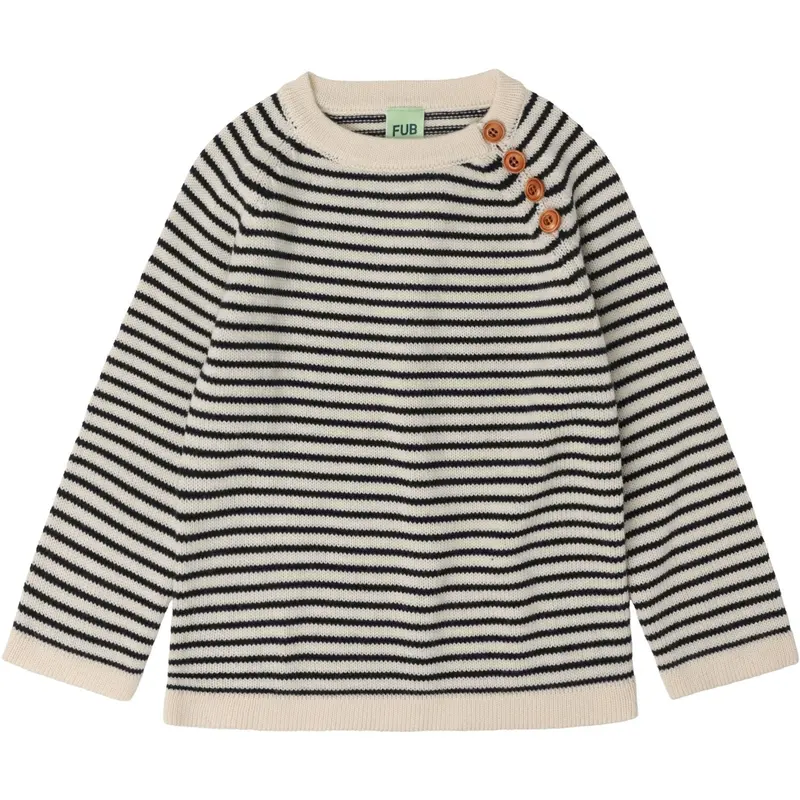 Fub Ecru/Dark Navy Sweater 1