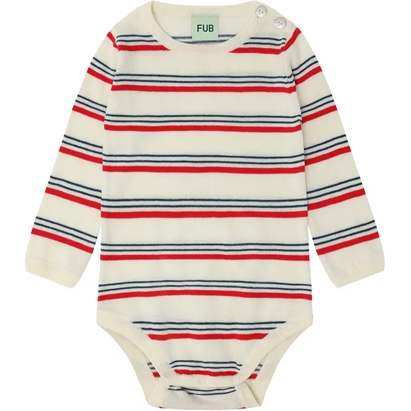 Fub Ecru/Red Baby Ls Body 1