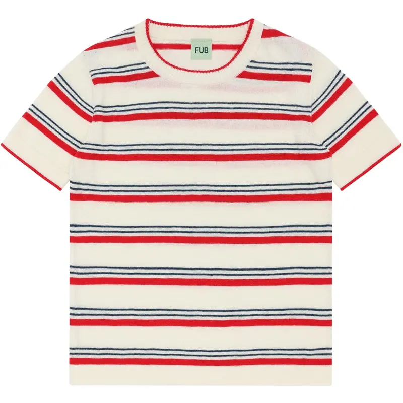 Fub Ecru/Red Striped T-Shirt 1
