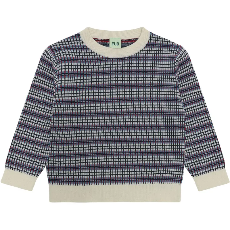 Fub Ecru/Sea Checked Crew 1