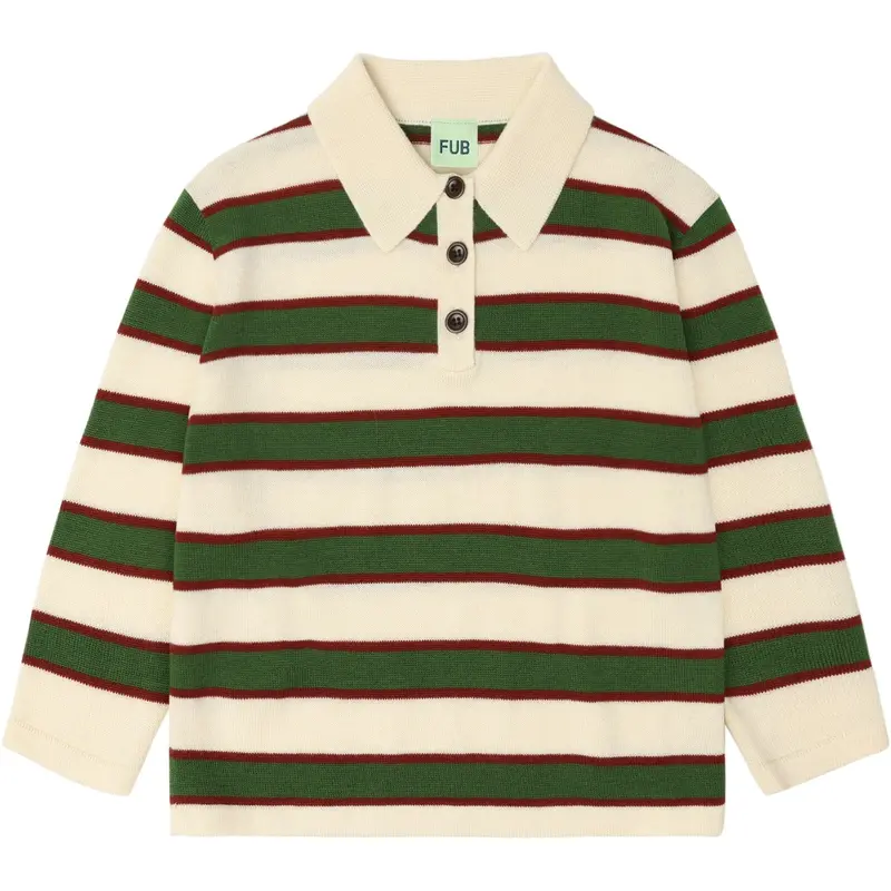 Fub Ecru Striped Polo 1