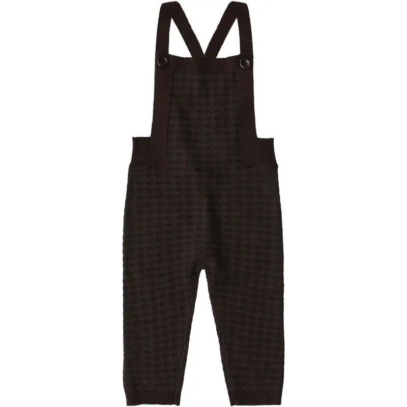 Fub Mocca/Dark Navy Baby Checked Overalls 1