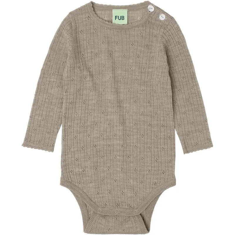 Fub Oat Melange Baby Pointelle Body 1