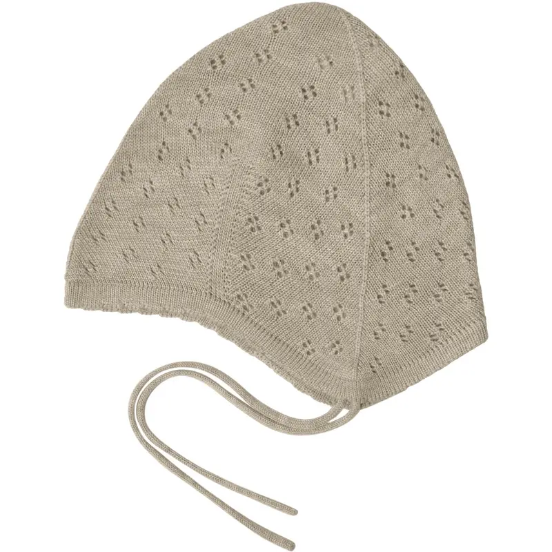 Fub Oat Melange Baby Pointelle Hat 1