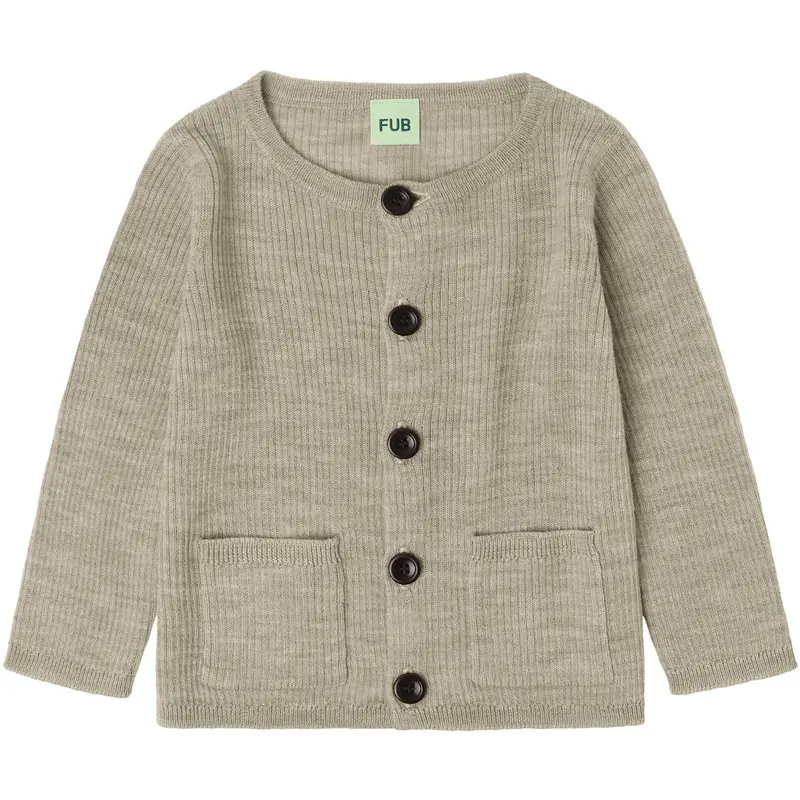 Fub Oat Melange Baby Rib Cardigan 1