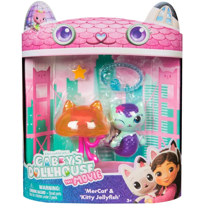 Gabby's Dollhouse Film 2-Pack Figure Mercat & Cat Jelly Fish 1