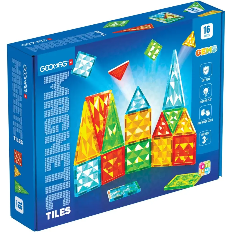 Geomag Magnetic Tiles Gems 16 Pcs 1