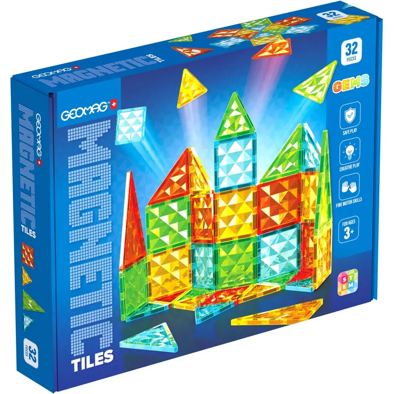 Geomag Magnetic Tiles Gems 32 Pcs 1