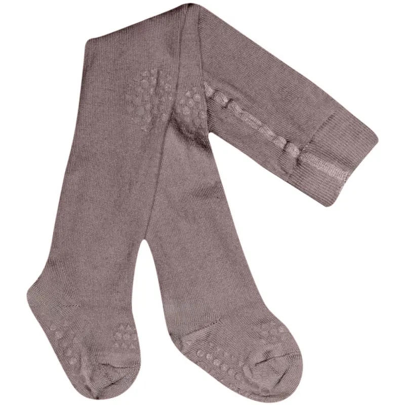 Gobabygo Dark Purple Dove Crawling Tights Merino Wool 1