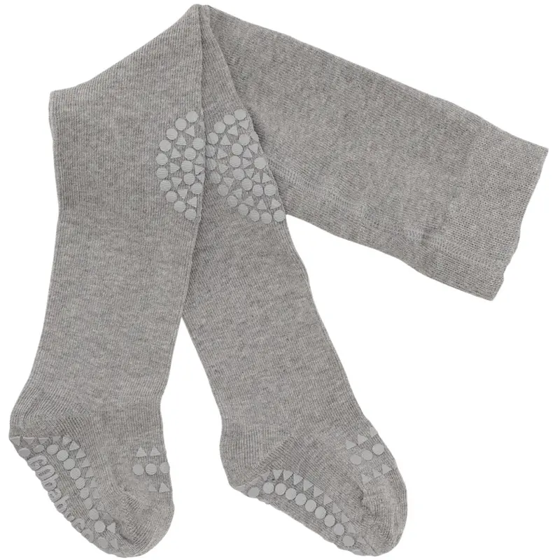 Gobabygo Grey Melange Crawling Tights Organic Cotton 1