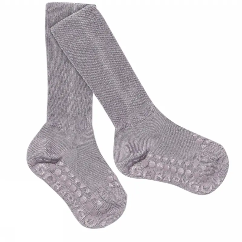 Gobabygo Lavender Gray Non-Slip Socks Viscose-Bamboo 1