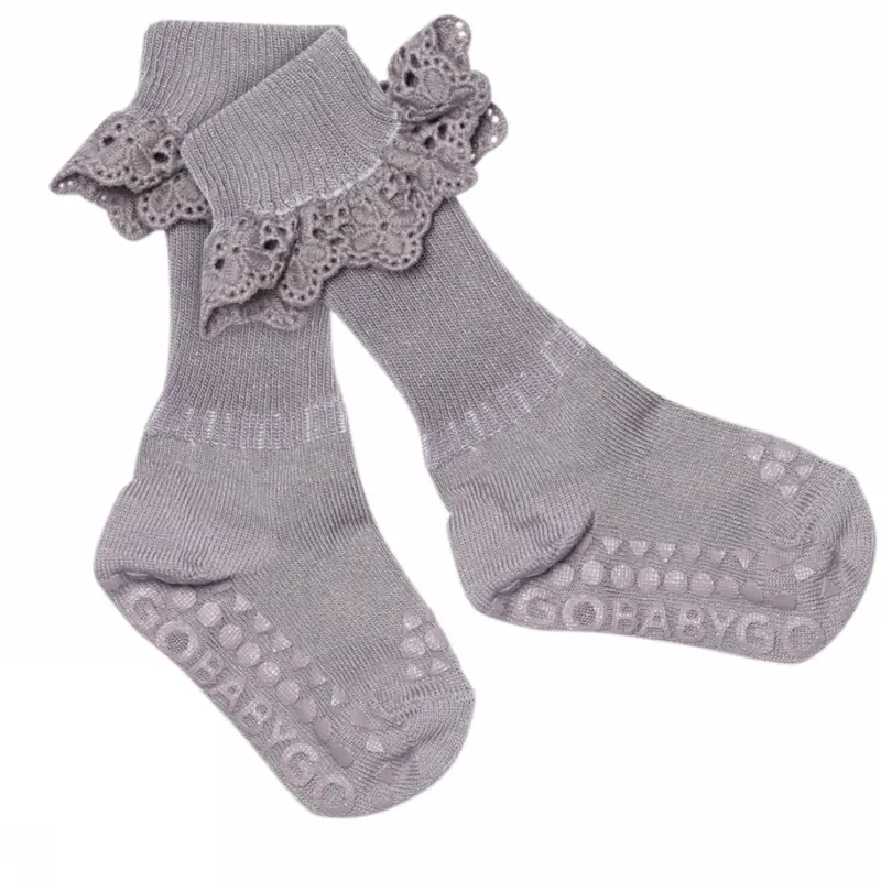 Gobabygo Lavender Gray Non-Slip - Viscose-Bamboo Lace 1