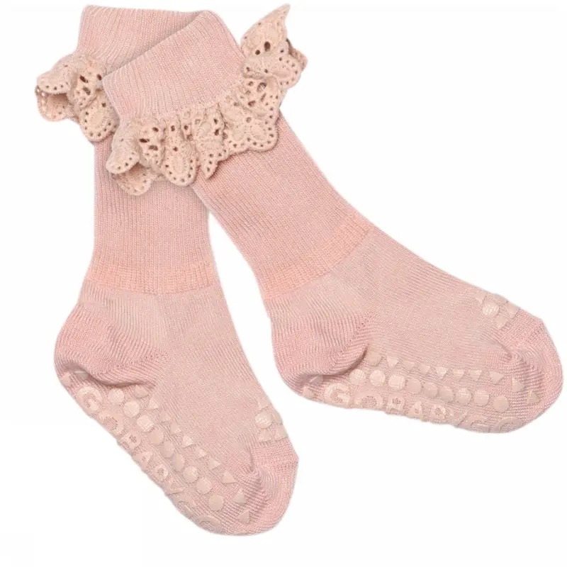 Gobabygo Soft Pink Non-Slip - Viscose-Bamboo Lace 1