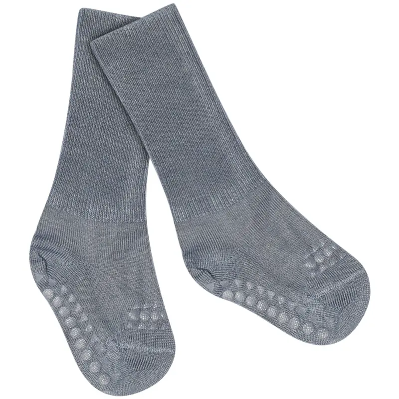 Gobabygo Stone Blue Non-Slip Socks Bamboo 1