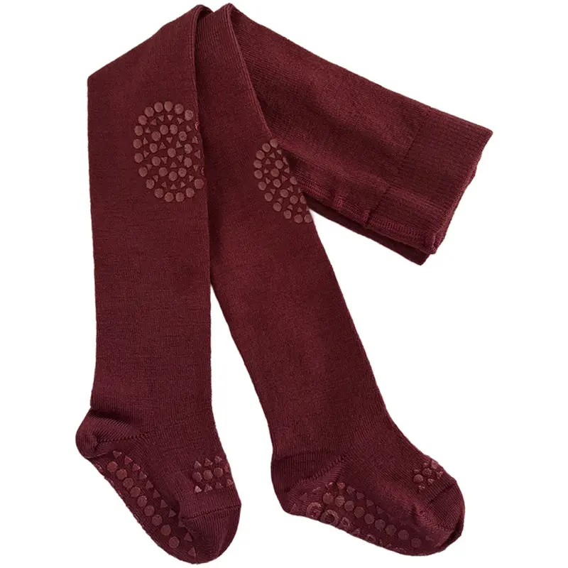 Gobabygo Wine Red Crawling Tights Merino Wool 1