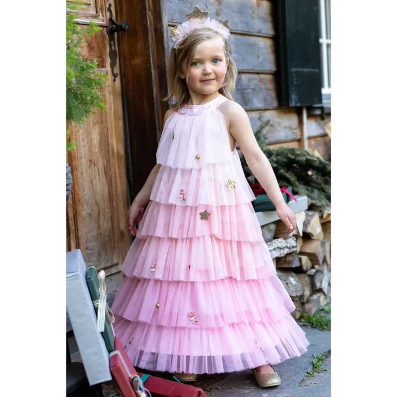 Great Pretenders Christmas Tree Dress With Headband, Blush 2