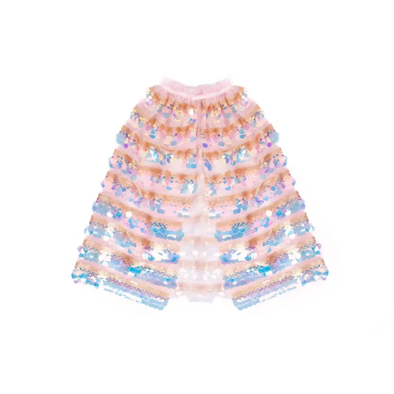Great Pretenders The 5Th Avenue Paillette Cape, Gold/Light Pink 1