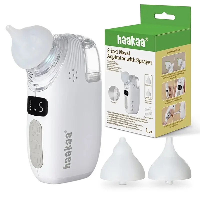 Haakaa 2-In-1 Nasal Aspirator With Spray 1