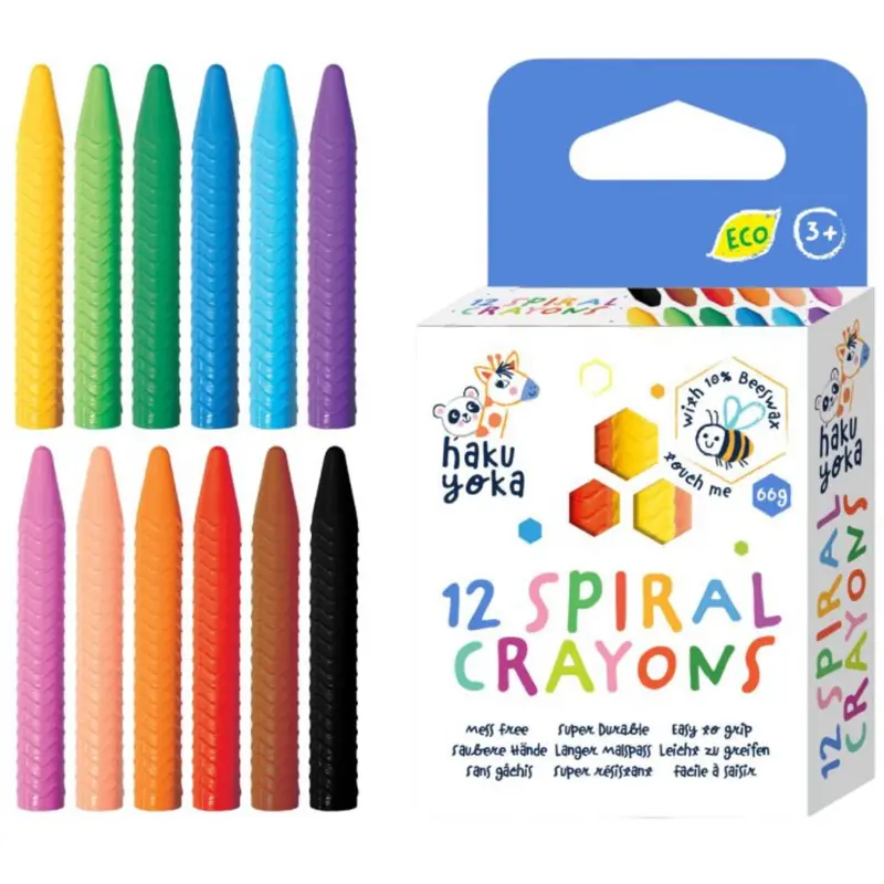 Haku Yoka Spiralformede Farvekridt 12 Styk 1