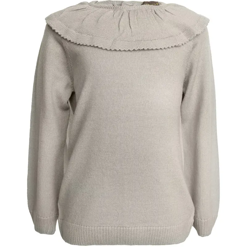 Hanevild Cream Oatmeal Lea Blouse, Merino Wool 1