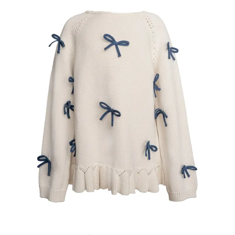 Hanevild Ivory More Bows Sweater 1
