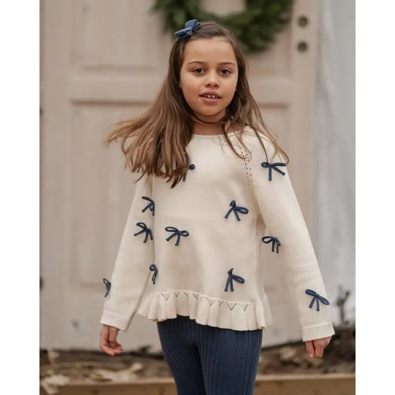 Hanevild Ivory More Bows Sweater 2