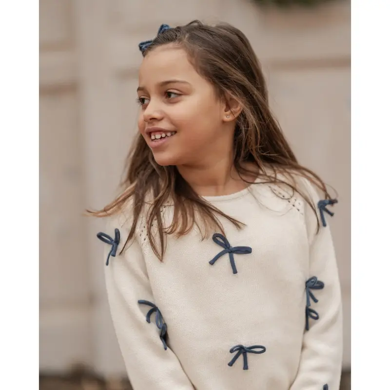Hanevild Ivory More Bows Sweater 4