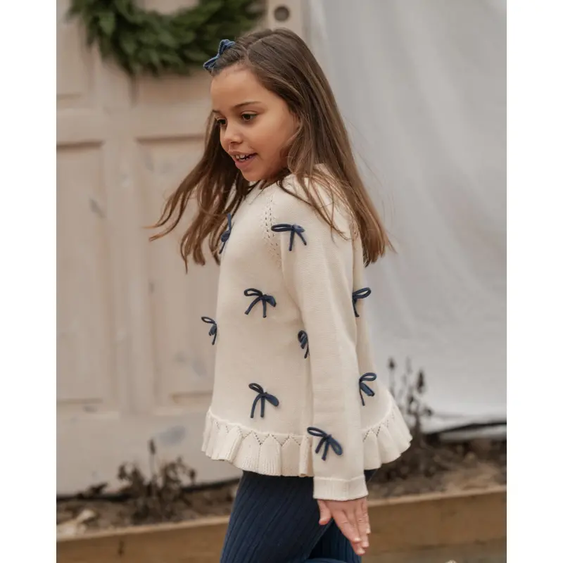 Hanevild Ivory More Bows Sweater 7