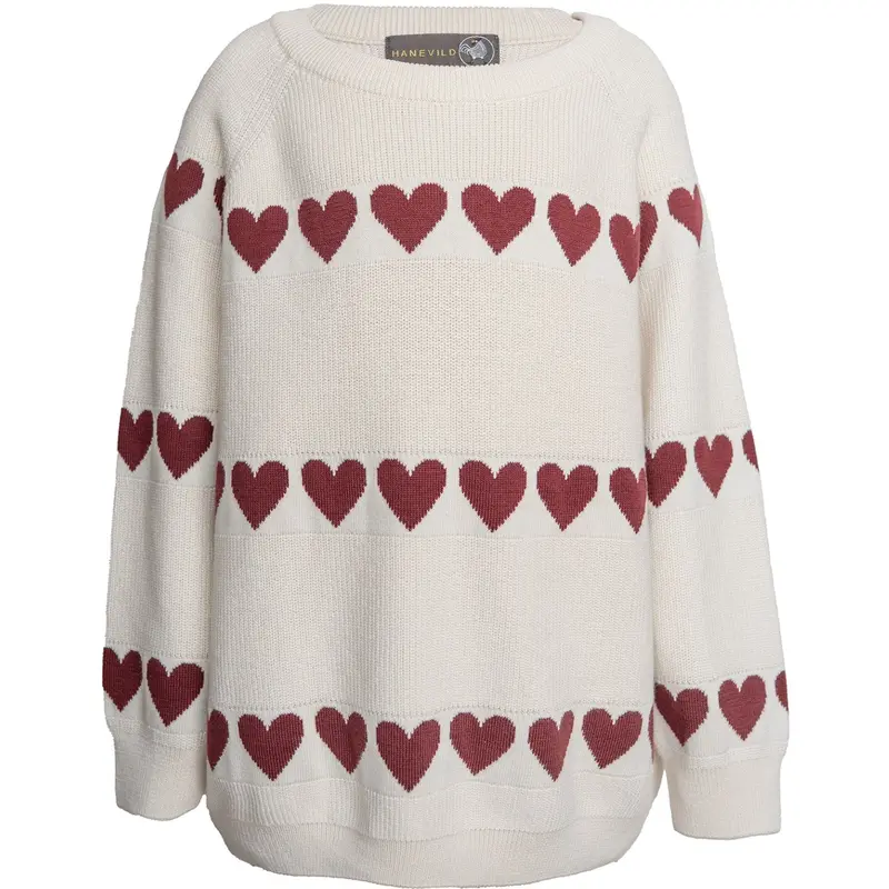 Hanevild Ivory Red Heart Blouse 1