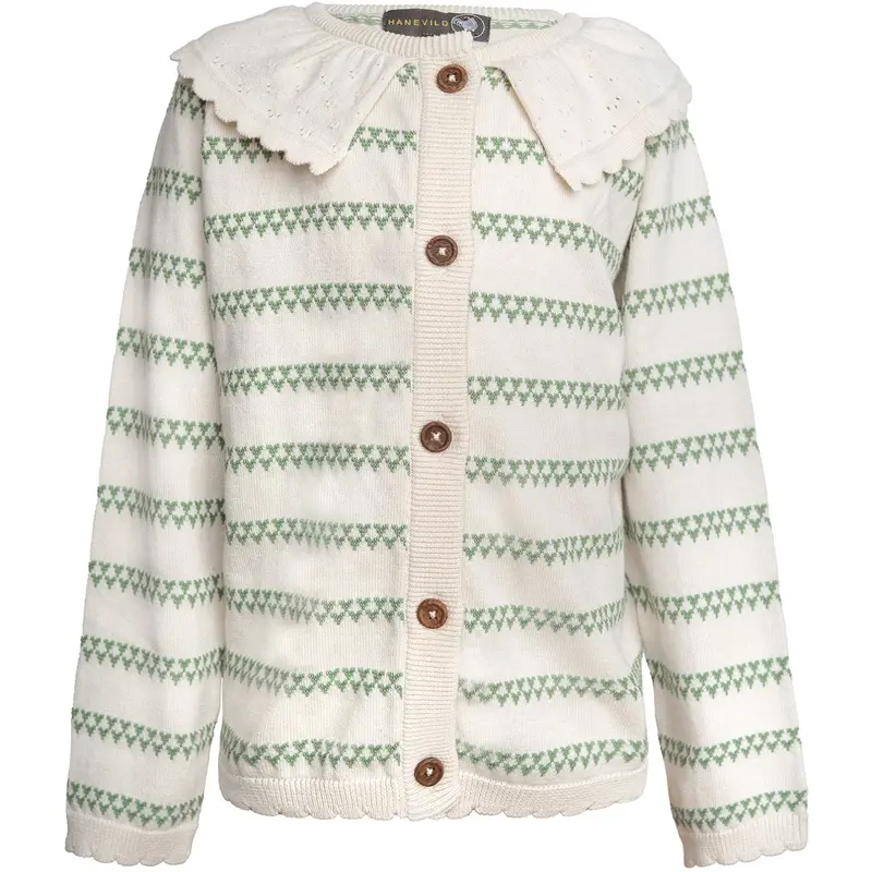 Hanevild Shale Green Heart Cardigan 1